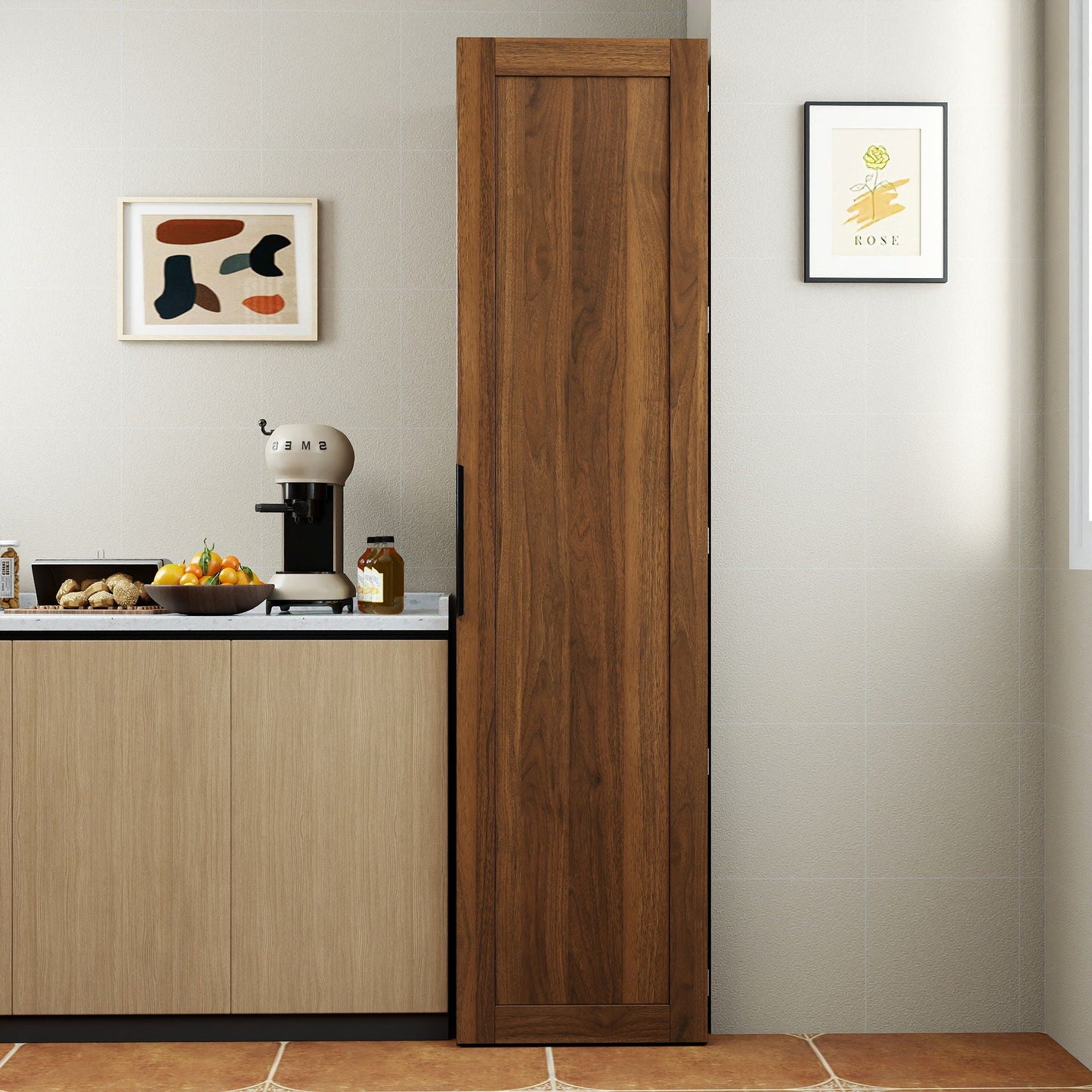 Walnut Buffet And Sideboard Storage Cabinet