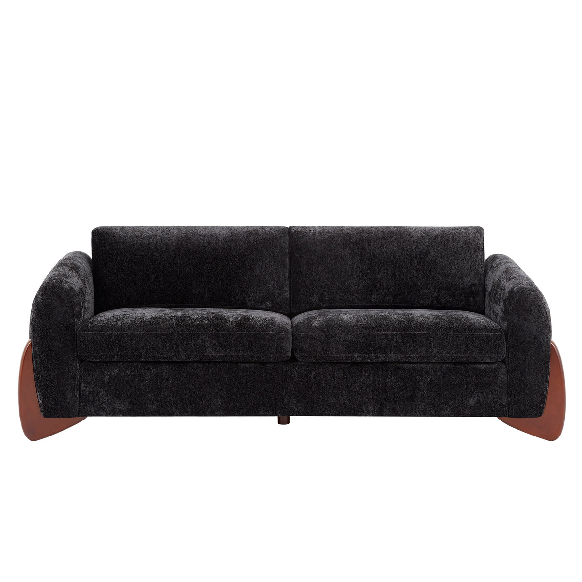 Chenille Sofa with Wooden Legs for a Modern Home