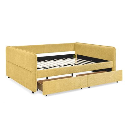 Upholstered Daybed and Two Foam Storage Drawers