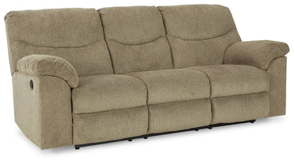 Alphons reclining sofa beige textured fabric from Unique Piece Furniture with recline lever on Tampa Home & Garden Store