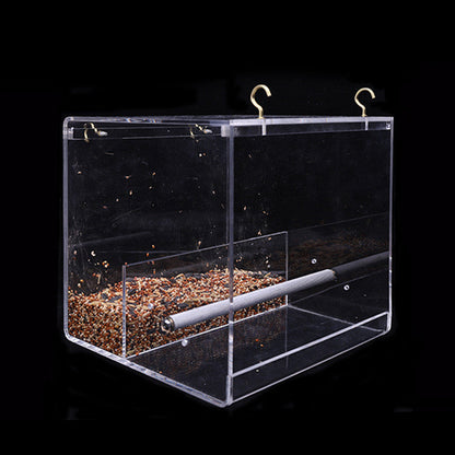 Acrylic bird feeder Sell My Stuff clear feeder with seed tray and top hanging hooks on Tampa Home & Garden Store