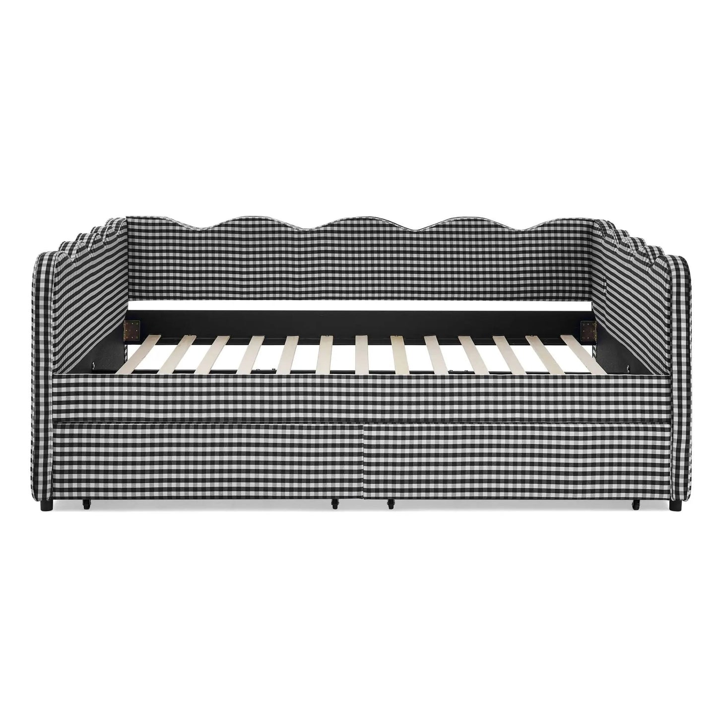 Gingham Daybed With USB Port and Wave Design
