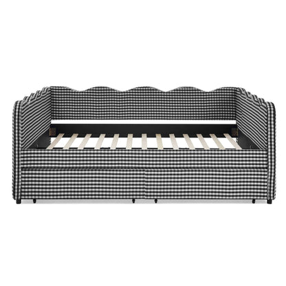 Gingham Daybed With USB Port and Wave Design
