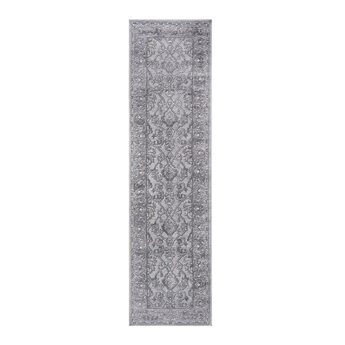 Marfi - Trendy Oriental Rug runner in gray tones with border by Unique Piece Furniture on Tampa Home & Garden Store