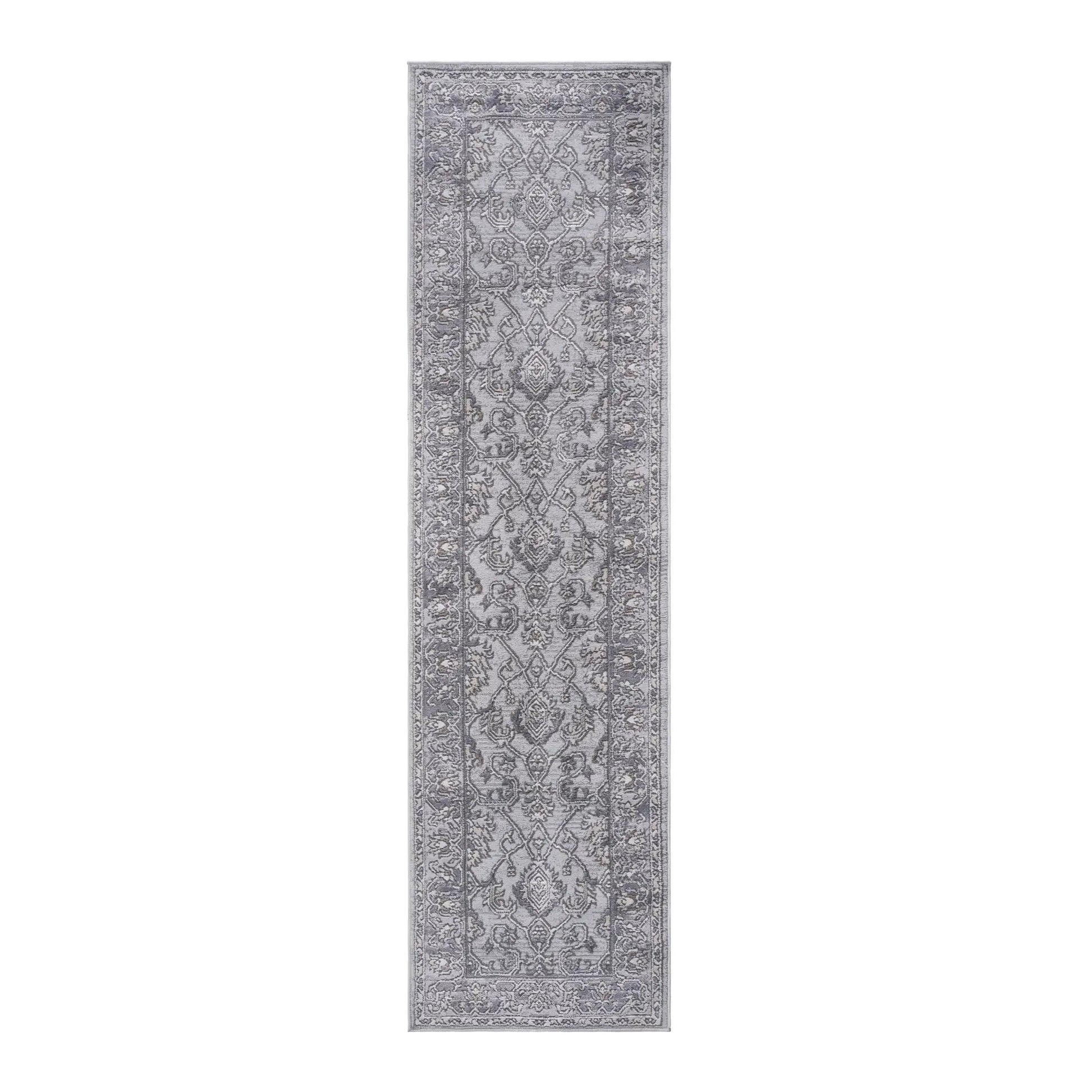 Marfi - Trendy Oriental Rug runner in gray tones with border by Unique Piece Furniture on Tampa Home & Garden Store