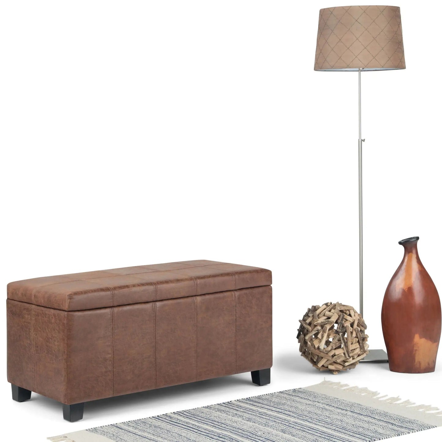 Dover Upholstered Storage Ottoman Bench with Lid