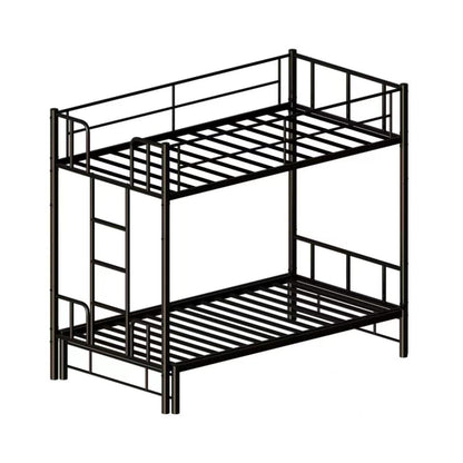 Twin Size Metal Pull-Out Bunk Bed with Ladder, black metal frame, HouseOfZazla two-tier bunk bed on Tampa Home & Garden Store