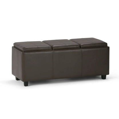 Avalon Upholstered Storage Ottoman With Trays