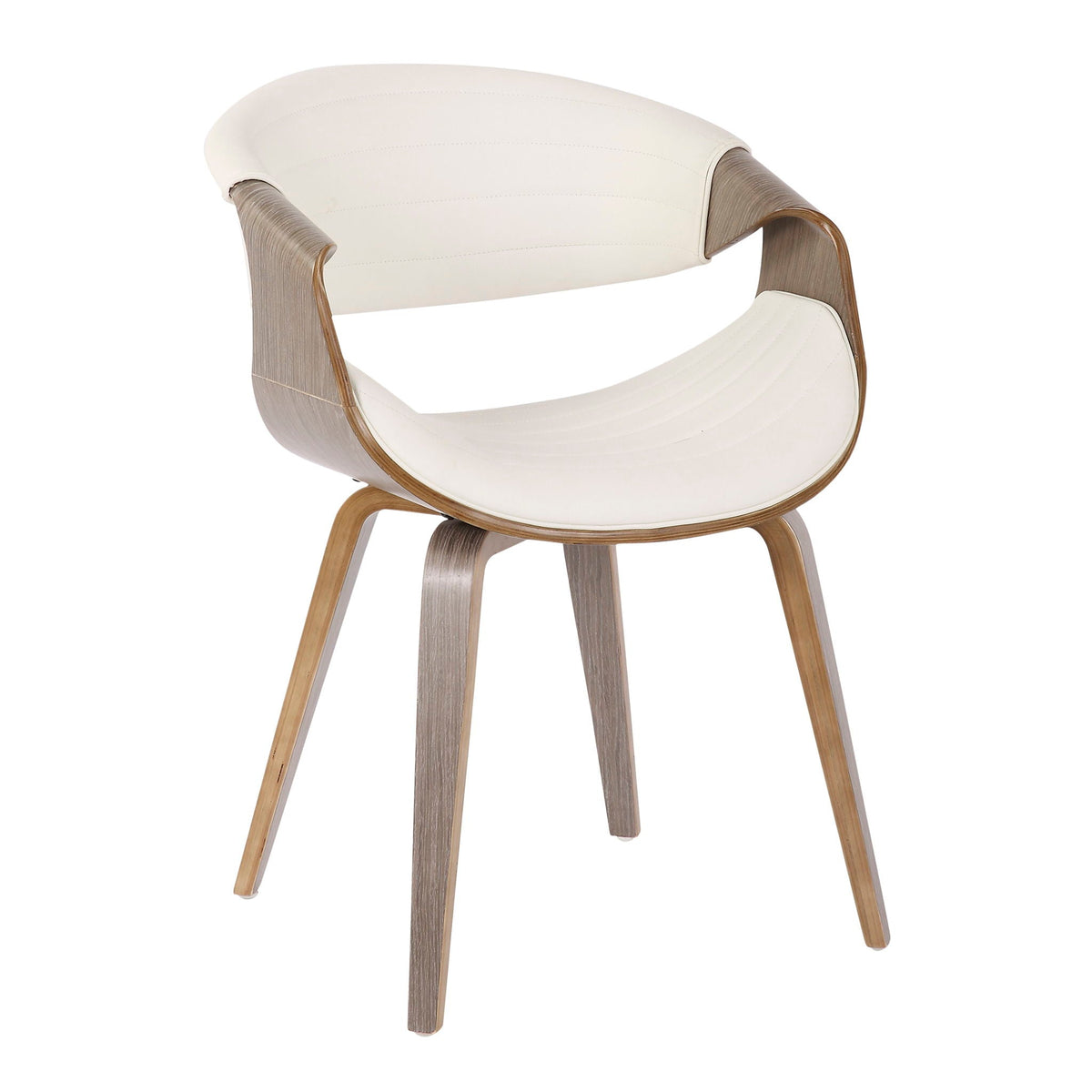Mid-Century Kids' Dining Chair by HouseOfZazla with white upholstery and bent wood arms on Tampa Home & Garden Store