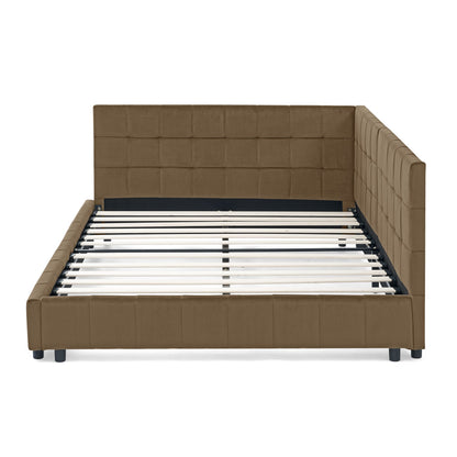 Elegant Upholstered Bed Frame And Armrests