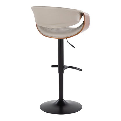 Symphony barstool adjustable swivel beige upholstery wood arms black base HouseOfZazla on Tampa Home & Garden Store