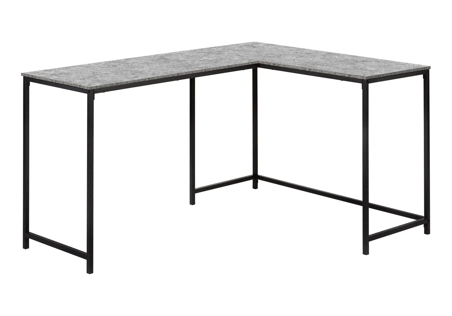 L-shaped corner computer desk grey granite top black metal frame Unique Piece Furniture on Tampa Home & Garden Store