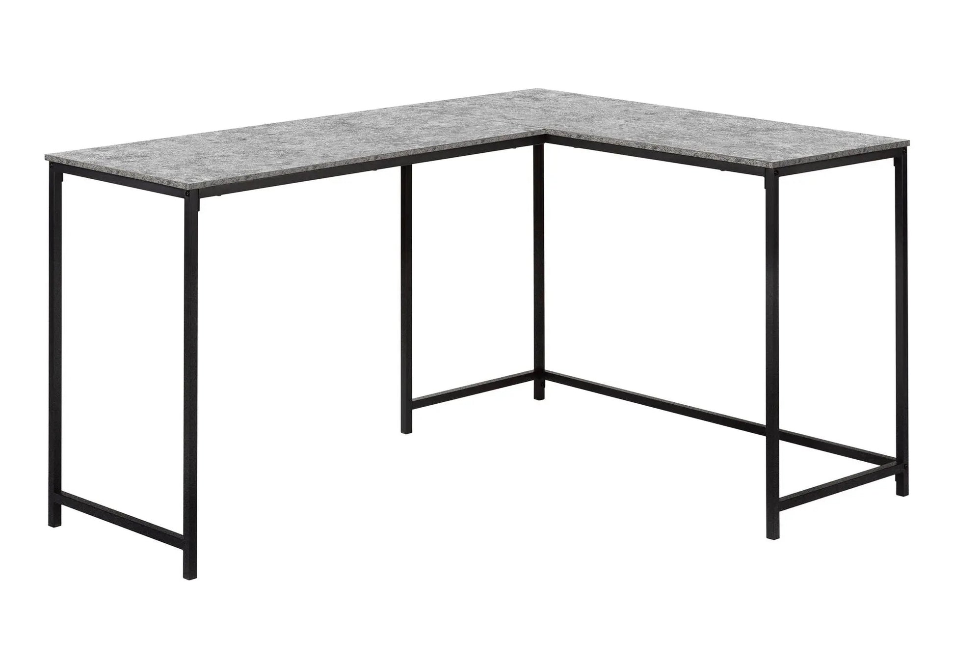 L-shaped corner computer desk grey granite top black metal frame Unique Piece Furniture on Tampa Home & Garden Store