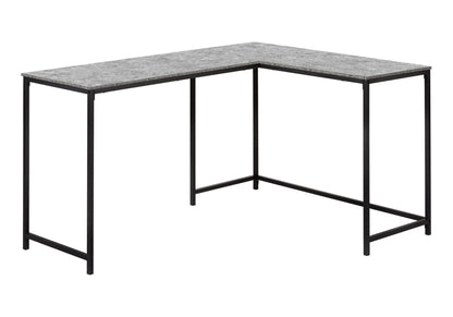 L-shaped corner computer desk grey granite top black metal frame Unique Piece Furniture on Tampa Home & Garden Store