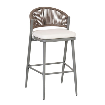 Outdoor Bar Stools With Scallop Cushion And Frame