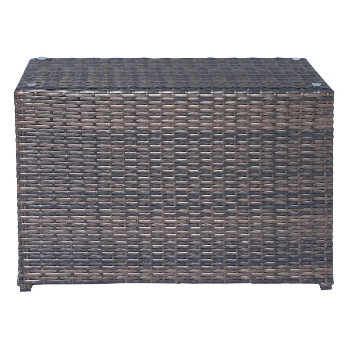 Rattan patio coffee table with dark brown weave from 2-piece outdoor sectional set on Tampa Home & Garden Store