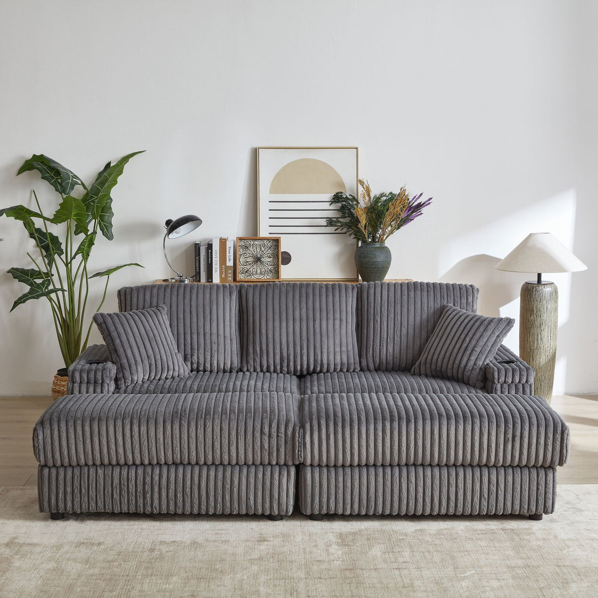 3 Seater Sofa With 2 Ottomans and Storage