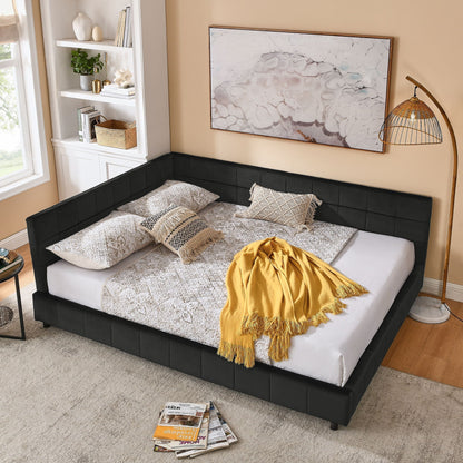 Mid-Century Upholstered Bed Frame and Backrest