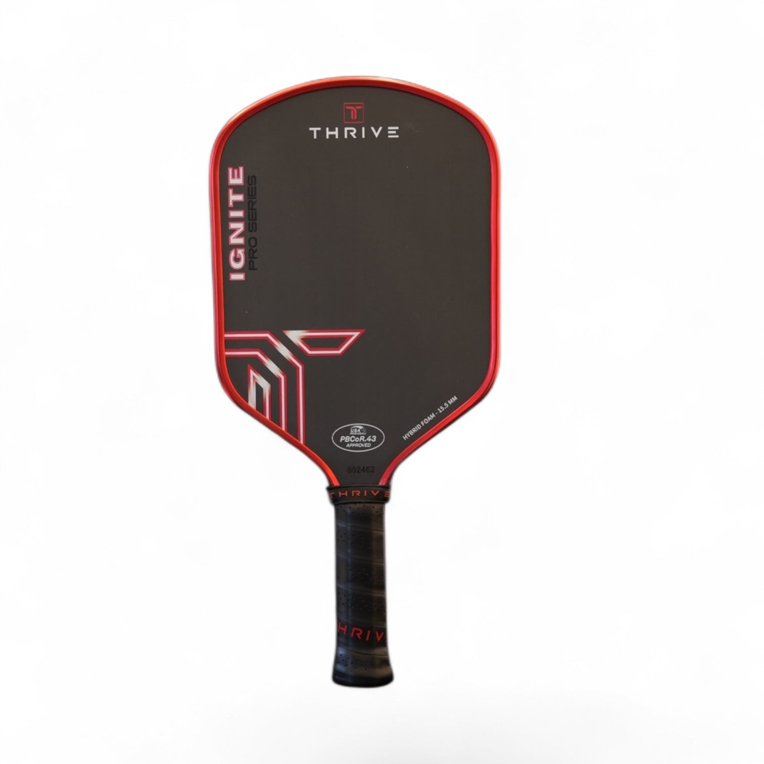 Ignite Hybrid Foam pickleball paddle by Thrive Pickleball, black face with red edge on Tampa Home & Garden Store