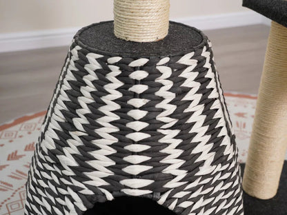 Petpals Ace Handwoven Cat Tree – Boho Chic Style with Natural Paper Rope & Sisal, Multi-Level Design, Eco-Friendly