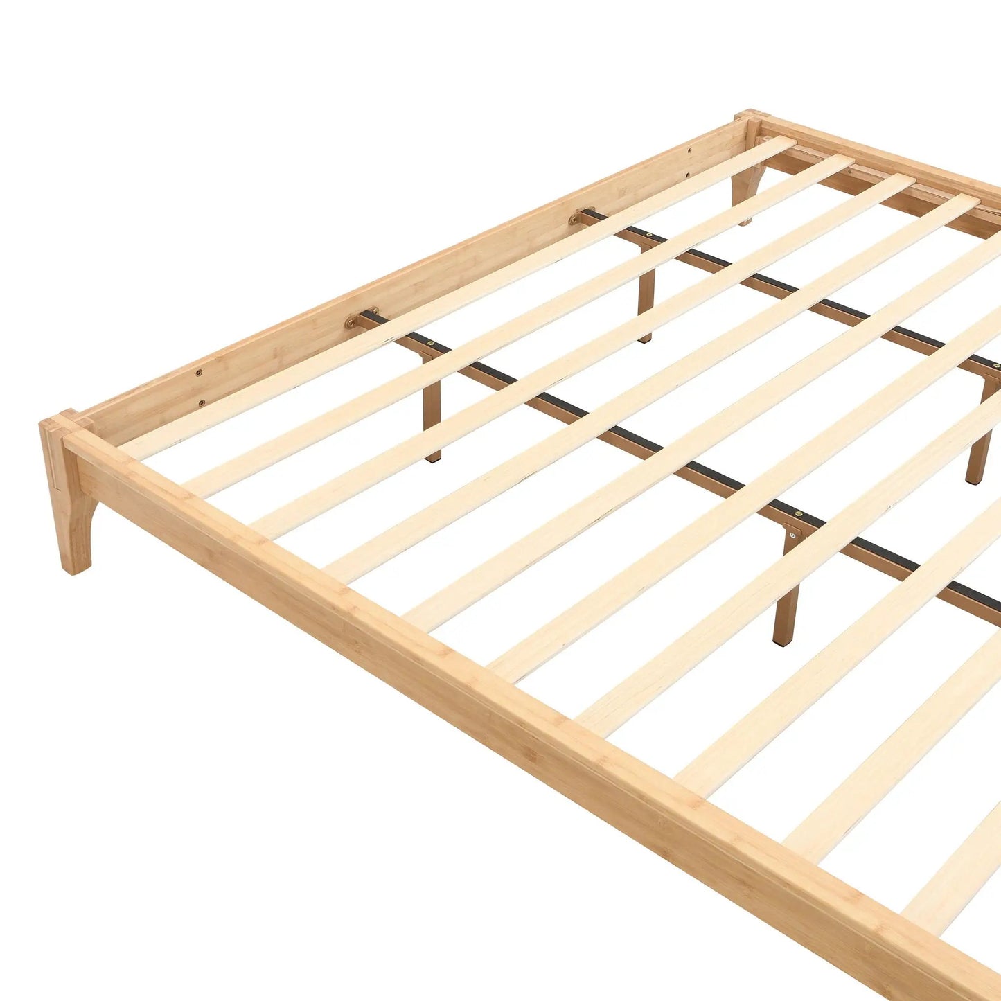 Solid Bamboo Platform Bed Frame with Slat Support