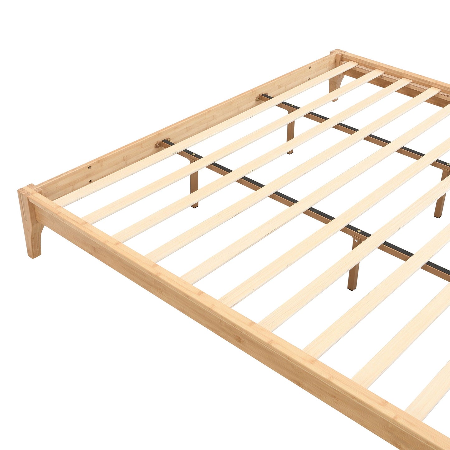 Solid Bamboo Platform Bed With Slat Support