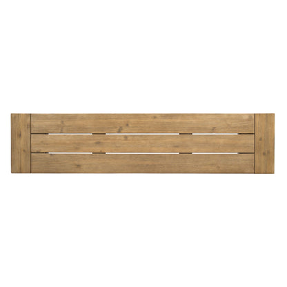 Outdoor bench by HouseOfZazla with slat panel design and acacia wood frame on Tampa Home & Garden Store