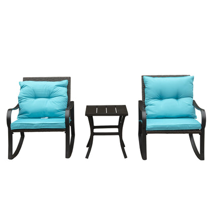 Metal Patio Rocking Bench and Two Cushions