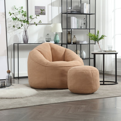 Cozy Bean Bag Chair With Foam and Footrest