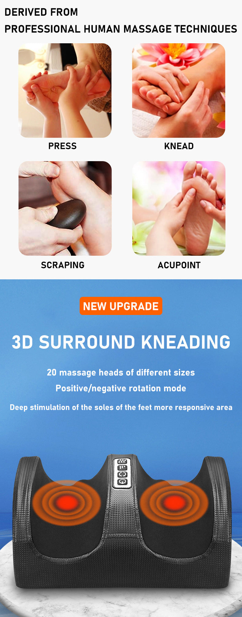 Shiatsu Foot Massager Spa Bath Massager Foot Bath Spa Foot Massager Machine for Feet Leg Calf - Tampa Home & Garden Store