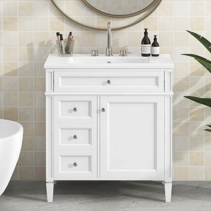 Bathroom Vanity With Top Sink and Modern Storage