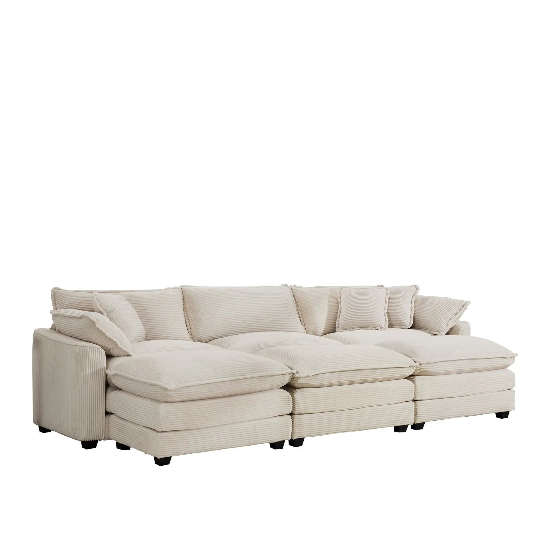 Modern oversized modular sofa with deep seating in beige fabric by Unique Piece Furniture on Tampa Home & Garden Store