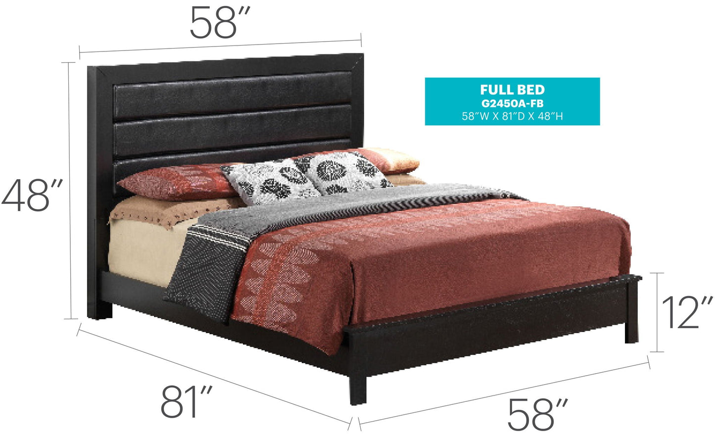 Comfortable Modern Full Bed and Wood Frame