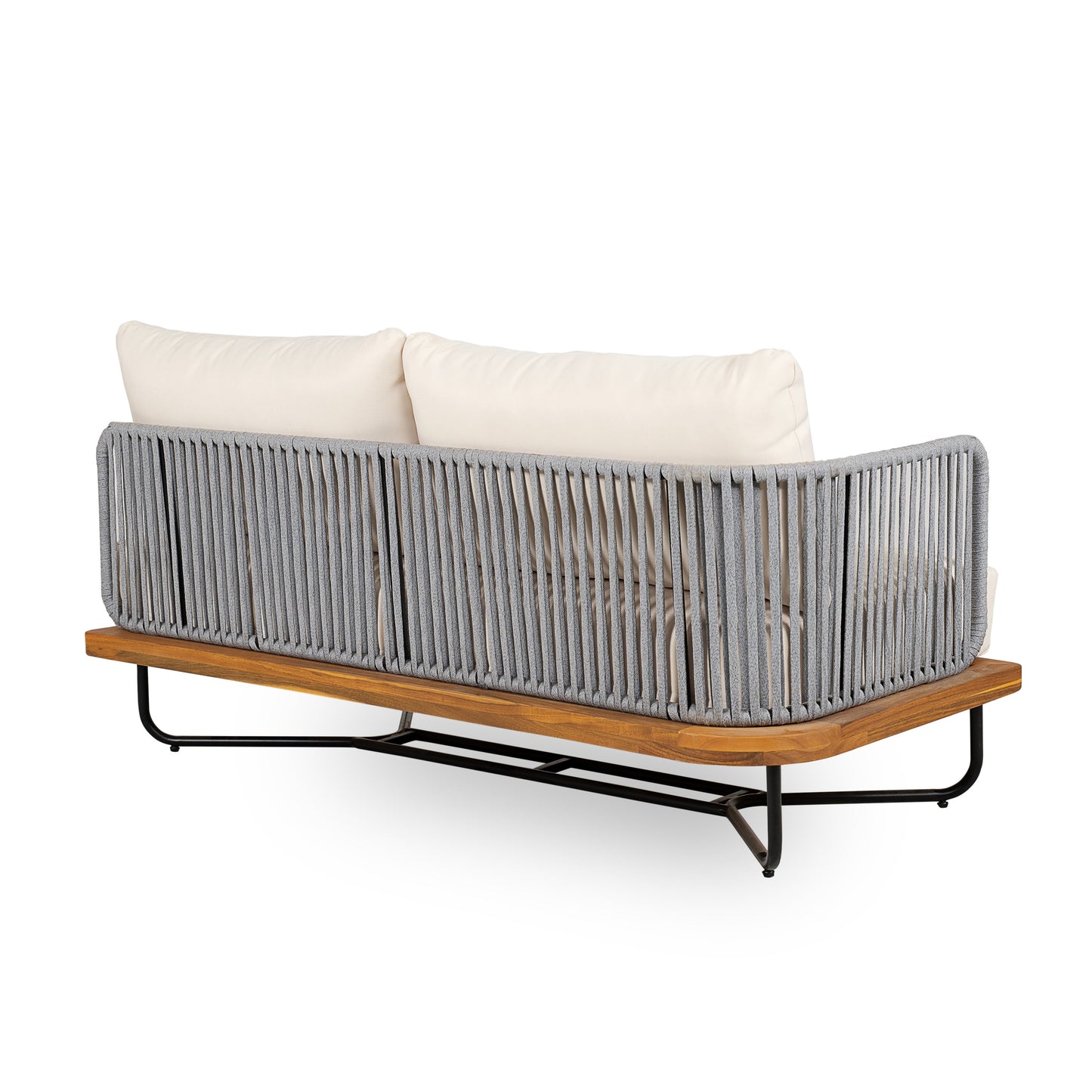 Lucca Outdoor 6-Seater Patio Conversation Set gray rope weave cushions HouseOfZazla on Tampa Home & Garden Store