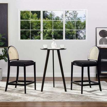 Panama Curved Back Cane Counter Stools Set of 2