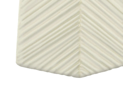 Table lamp white ceramic with chevron ribbing, contemporary by Unique Piece Furniture on Tampa Home & Garden Store