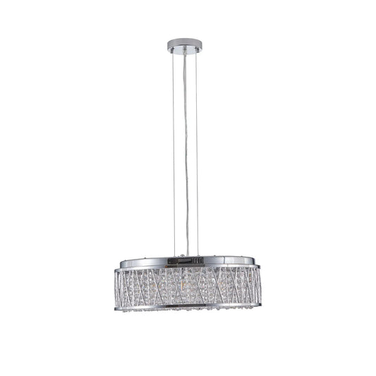 Modern Crystal Chandelier pendant light with chrome finish and crystal drum shade, 18.9 inch on Tampa Home & Garden Store