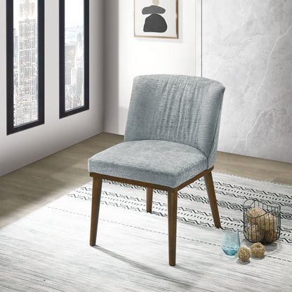 Mid-Century dining chair set of 2 in dark gray fabric with solid wood legs on Tampa Home & Garden Store