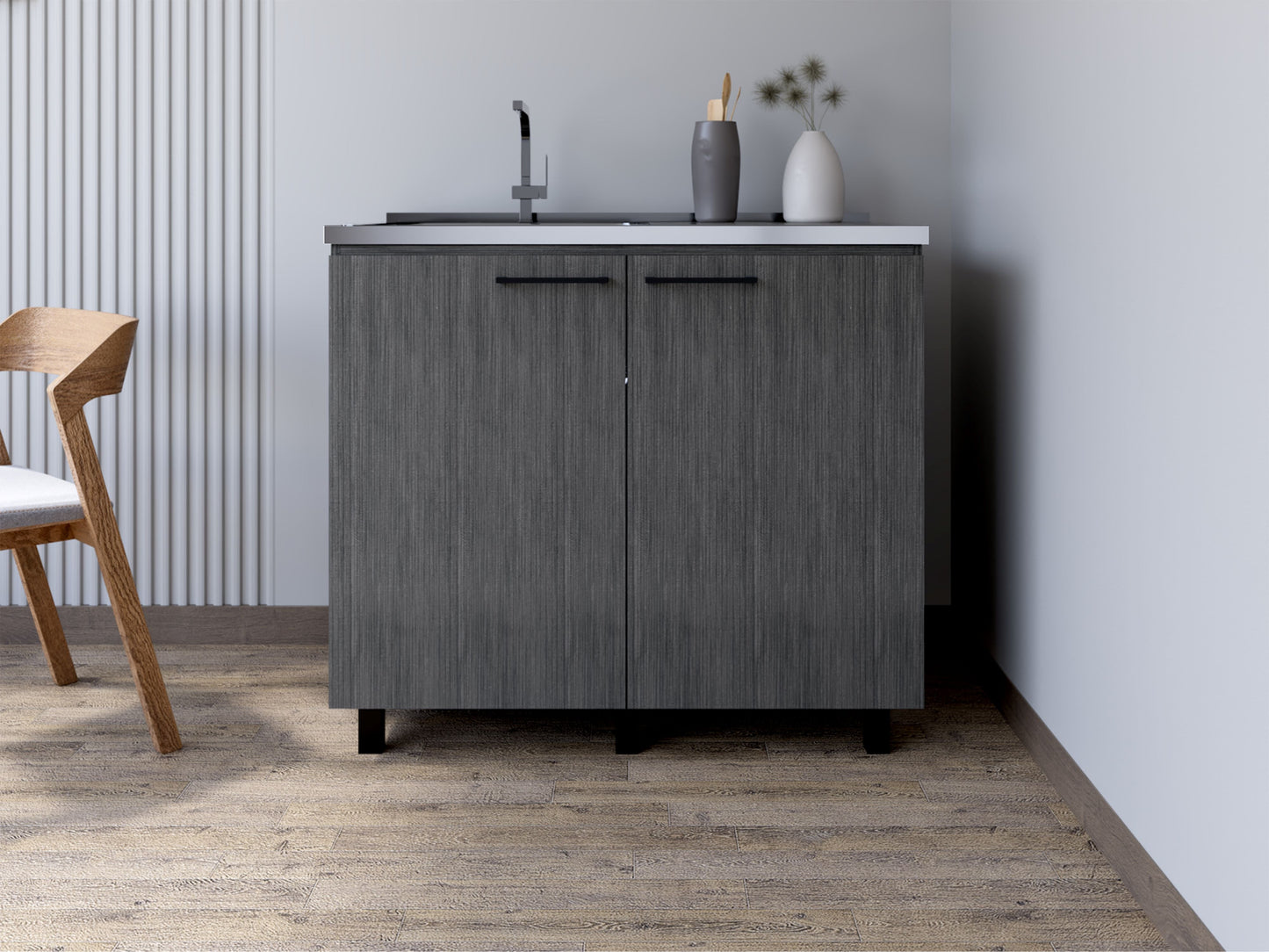 Burwood Utility Sink Cabinet for a Smokey Finish