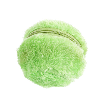 Green fuzzy rolling ball plush toy for pets with zipper detail by Sell My Stuff on Tampa Home & Garden Store
