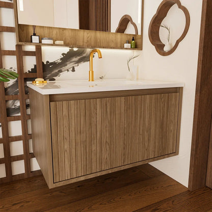 Wall Mounted Floating Bathroom Vanity With Sink