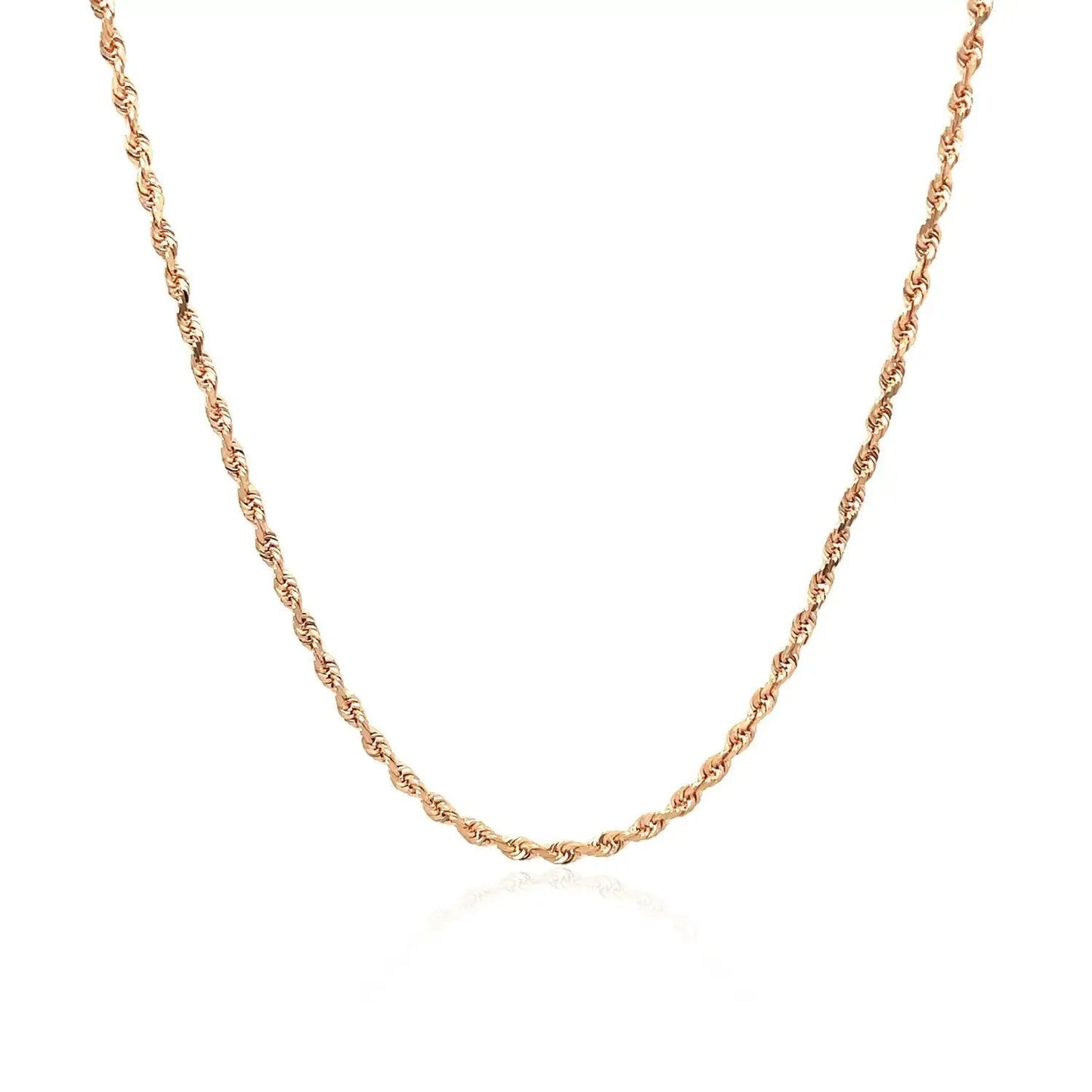 14k rose gold solid diamond cut rope chain necklace 1.5mm Bids.com on Tampa Home & Garden Store
