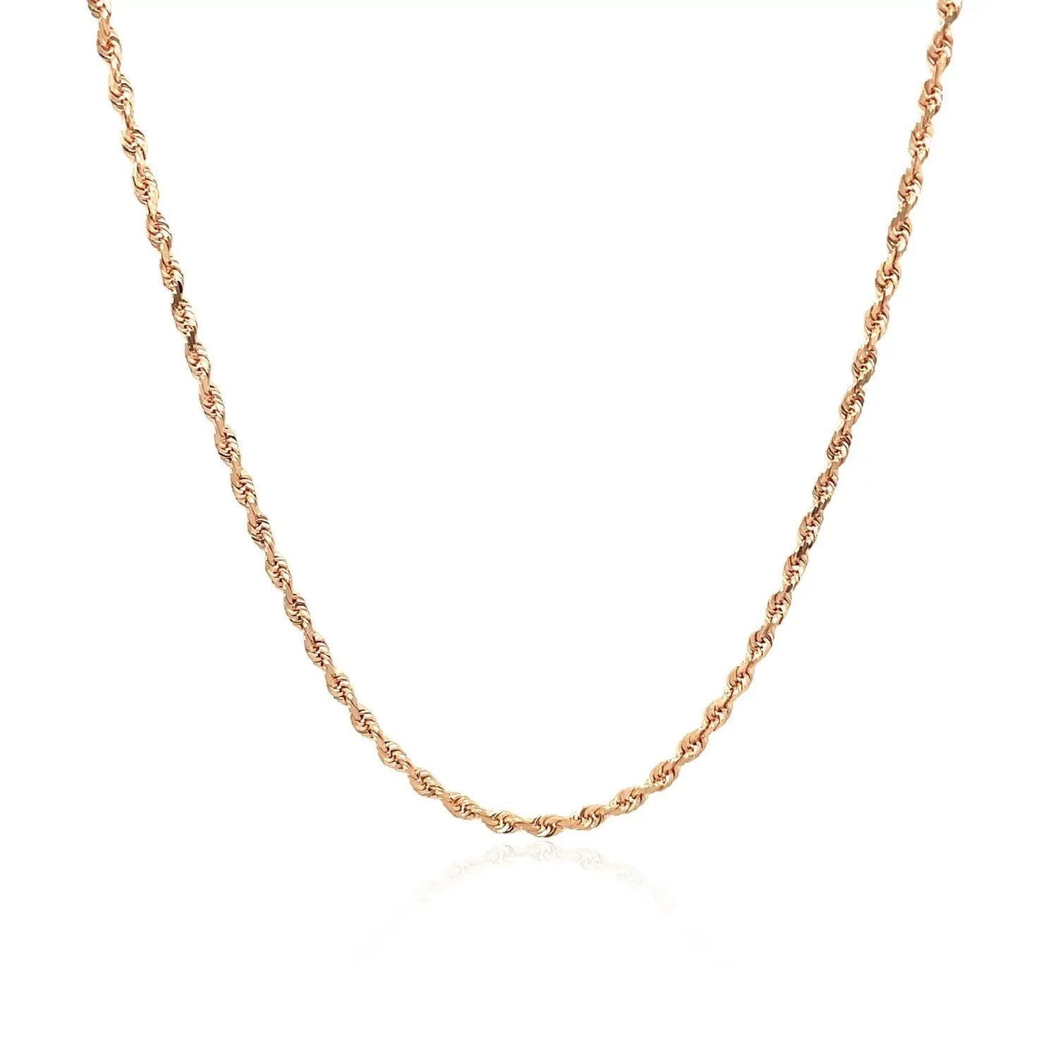 14k rose gold solid diamond cut rope chain necklace 1.5mm Bids.com on Tampa Home & Garden Store