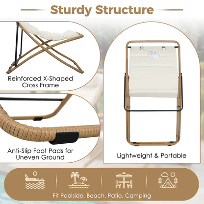 Pair of Outdoor Chairs with Adjustable Backrest