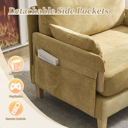 Mid Century Modern 3 Pillow Foldable Sofa Bed
