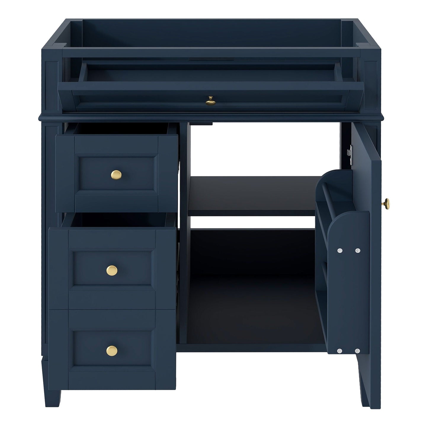 Solid Wood Bathroom Vanity and Two Drawers