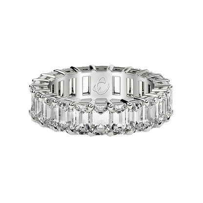 Emerald-cut lab-grown diamond eternity ring in 14k white gold, 2 cttw FG/VS2 on Tampa Home & Garden Store