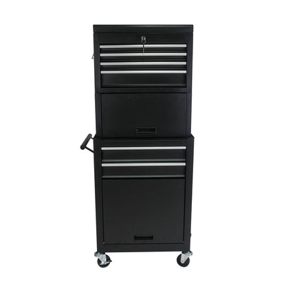 6-drawer lockable tool cabinet with detachable toolbox, black, on casters by HouseOfZazla on Tampa Home & Garden Store