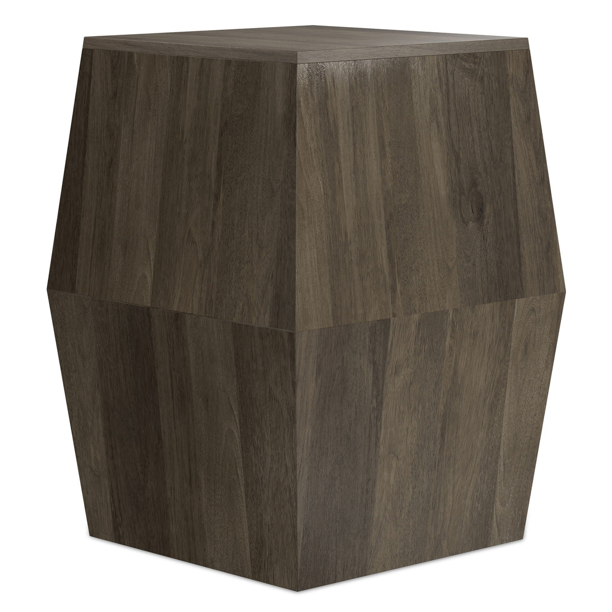 Hexagonal mango wood side table dark brown by HouseOfZazla with kiln-dried durability on Tampa Home & Garden Store