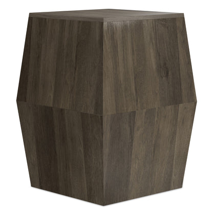 Hexagonal mango wood side table dark brown by HouseOfZazla with kiln-dried durability on Tampa Home & Garden Store